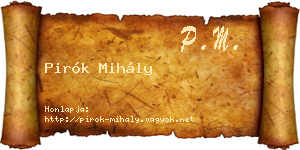 Pirók Mihály névjegykártya